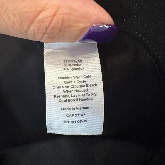 Talbots Pants Womens 24W Black Ponte Skinny Pull On Mid Rise Stretch Straight - Picture 7 of 12